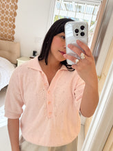 Load image into Gallery viewer, Soft Pink Eyelet Knit Top