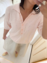 Load image into Gallery viewer, Soft Pink Eyelet Knit Top