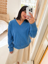 Load image into Gallery viewer, 100% Cotton Blue Knit Sweater