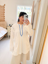 Load image into Gallery viewer, Blue Floral Embroidered Tunic