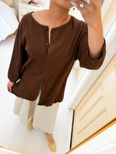 Load image into Gallery viewer, Chocolate Brown Button Blouse