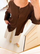 Load image into Gallery viewer, Chocolate Brown Button Blouse