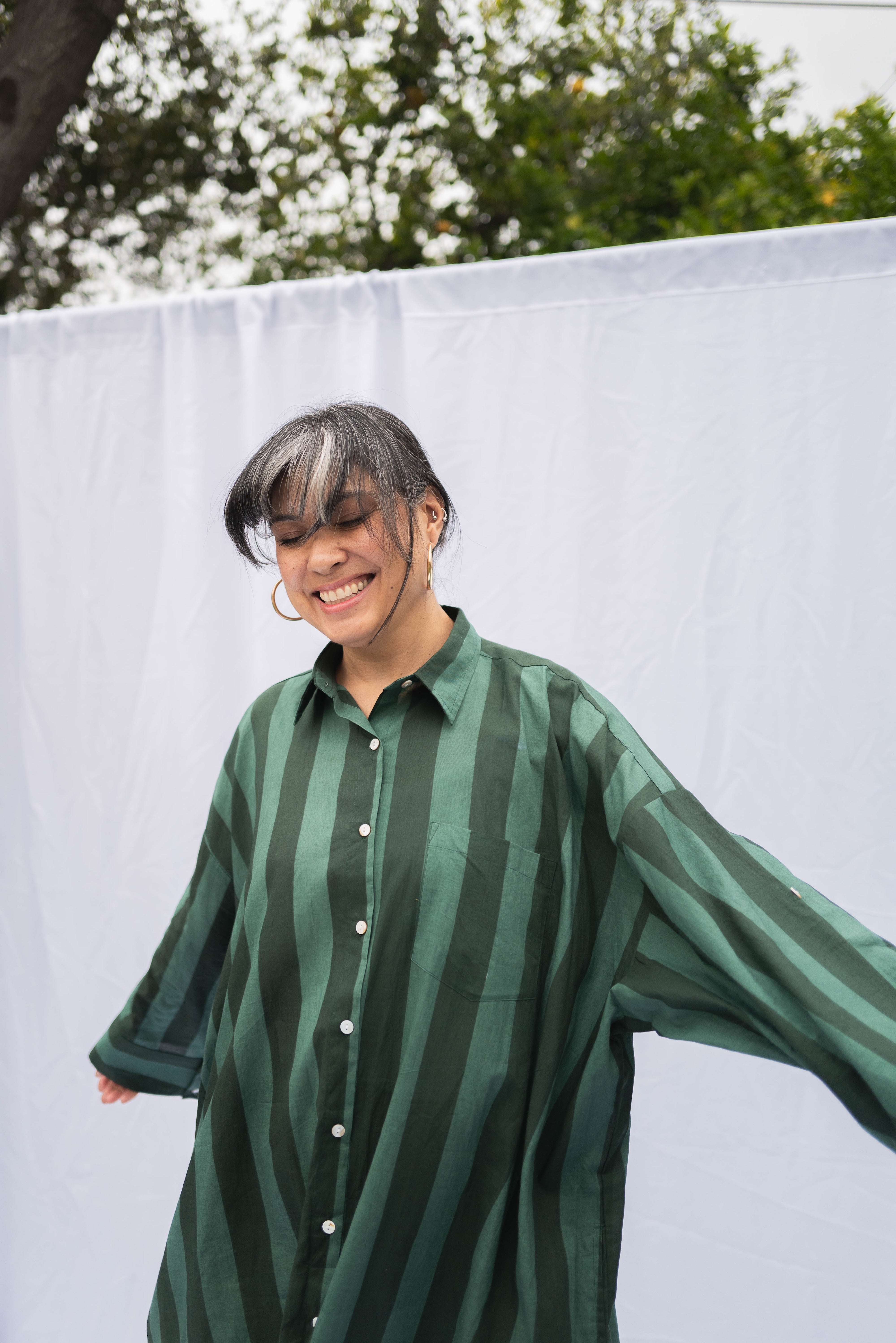 Big Shirt Dress Marigold Stripe / Size One