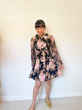 Load image into Gallery viewer, Floral Sheer Sleeve Mini