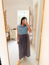 Load image into Gallery viewer, Denim Cotton Flannel Plaid Dress