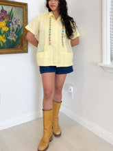 Load image into Gallery viewer, Floral Embroidered Shirt with Front Pockets