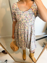 Load image into Gallery viewer, Romantic Painted Florals Mini Dress