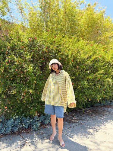 Signature Big Shirt in Avocado Stripe (Limited Edition)