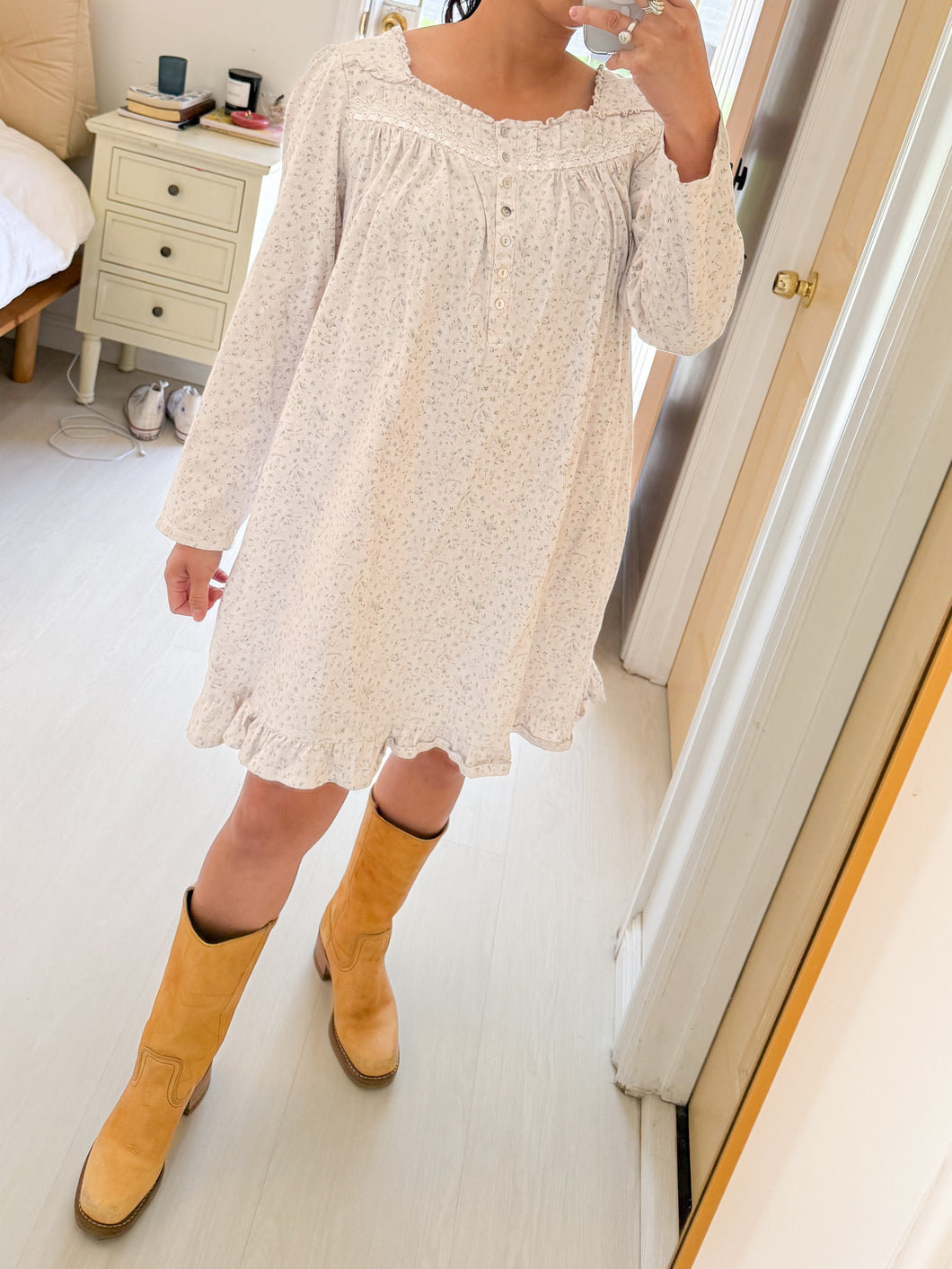 Cotton Floral Mini Dress