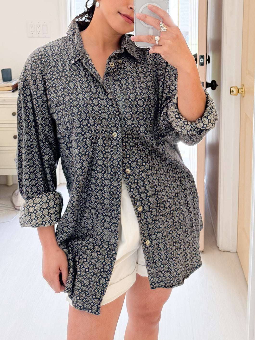 Patterned Button Down Shirt