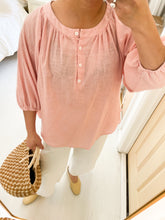 Load image into Gallery viewer, Soft Pink Henley Top
