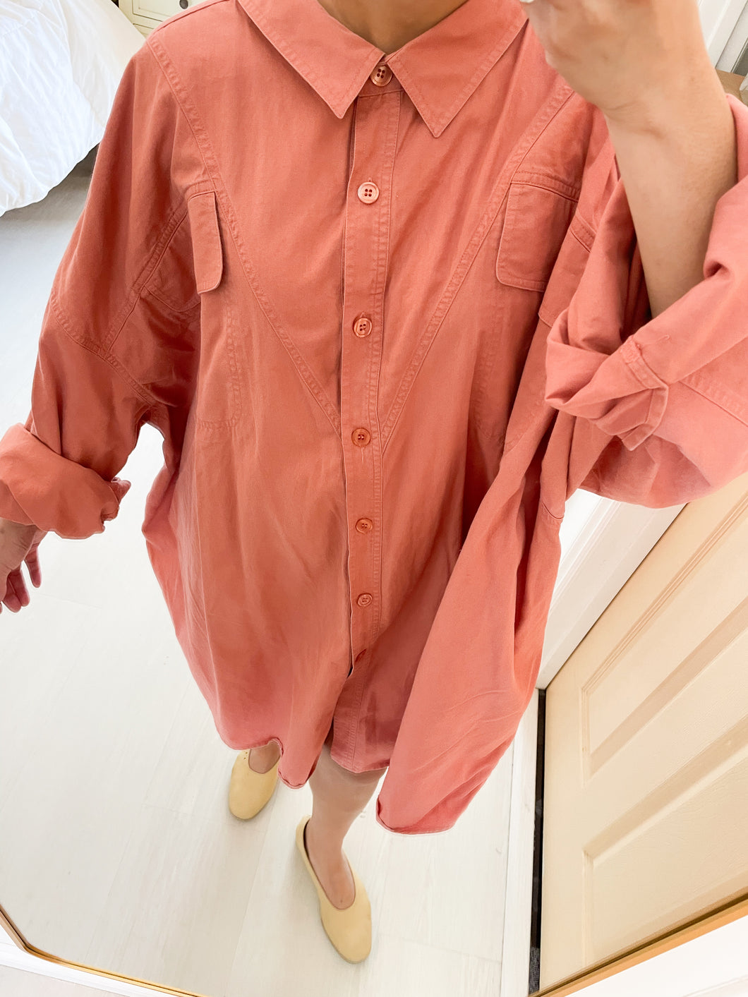 Big Pockets Coral Blouse