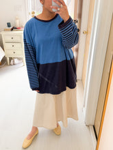 Load image into Gallery viewer, Striped Drop Sleeve Blues Tee
