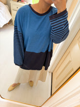 Load image into Gallery viewer, Striped Drop Sleeve Blues Tee
