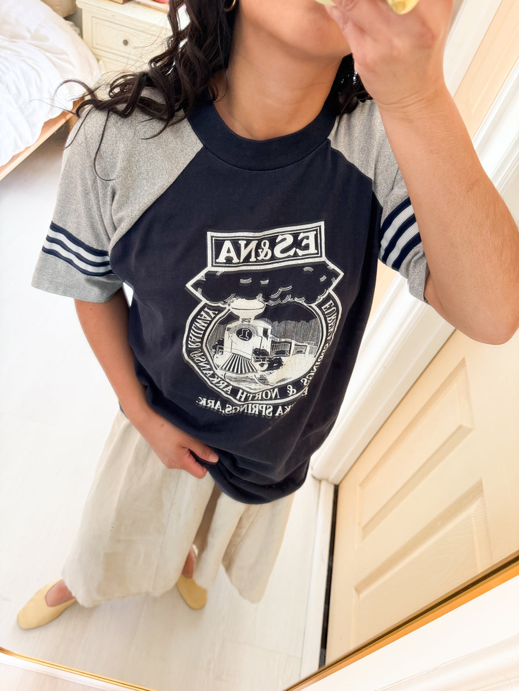 Railroad Arkansas Striped Sleeves Tee