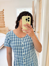 Load image into Gallery viewer, Plaid Blues Cotton Dress

