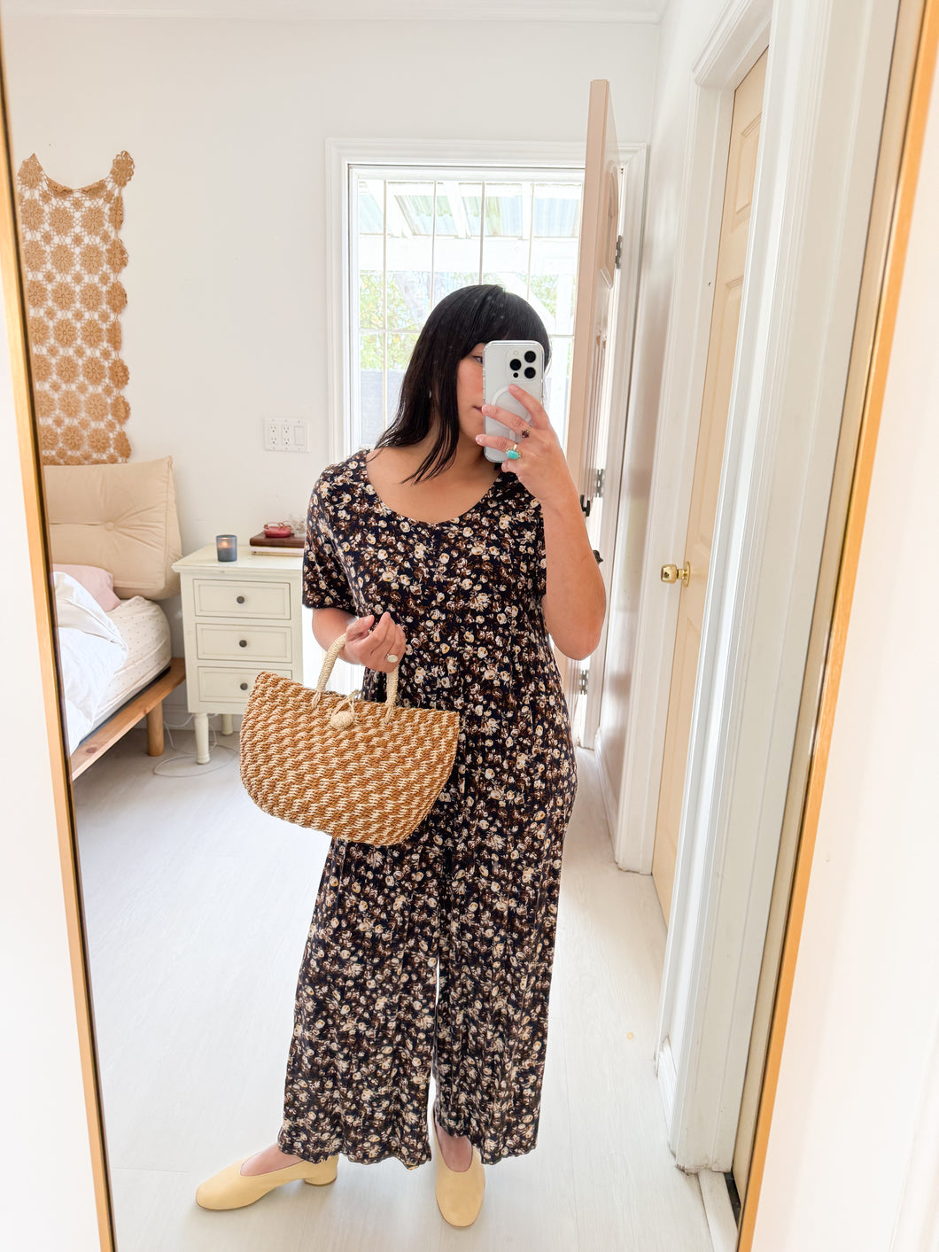 80s Romantic Floral Jumpsuit