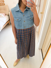 Load image into Gallery viewer, Denim Cotton Flannel Plaid Dress
