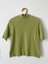 Load image into Gallery viewer, 80s Chartreuse Silk Mock Neck

