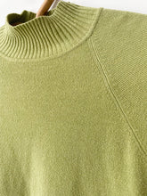 Load image into Gallery viewer, 80s Chartreuse Silk Mock Neck
