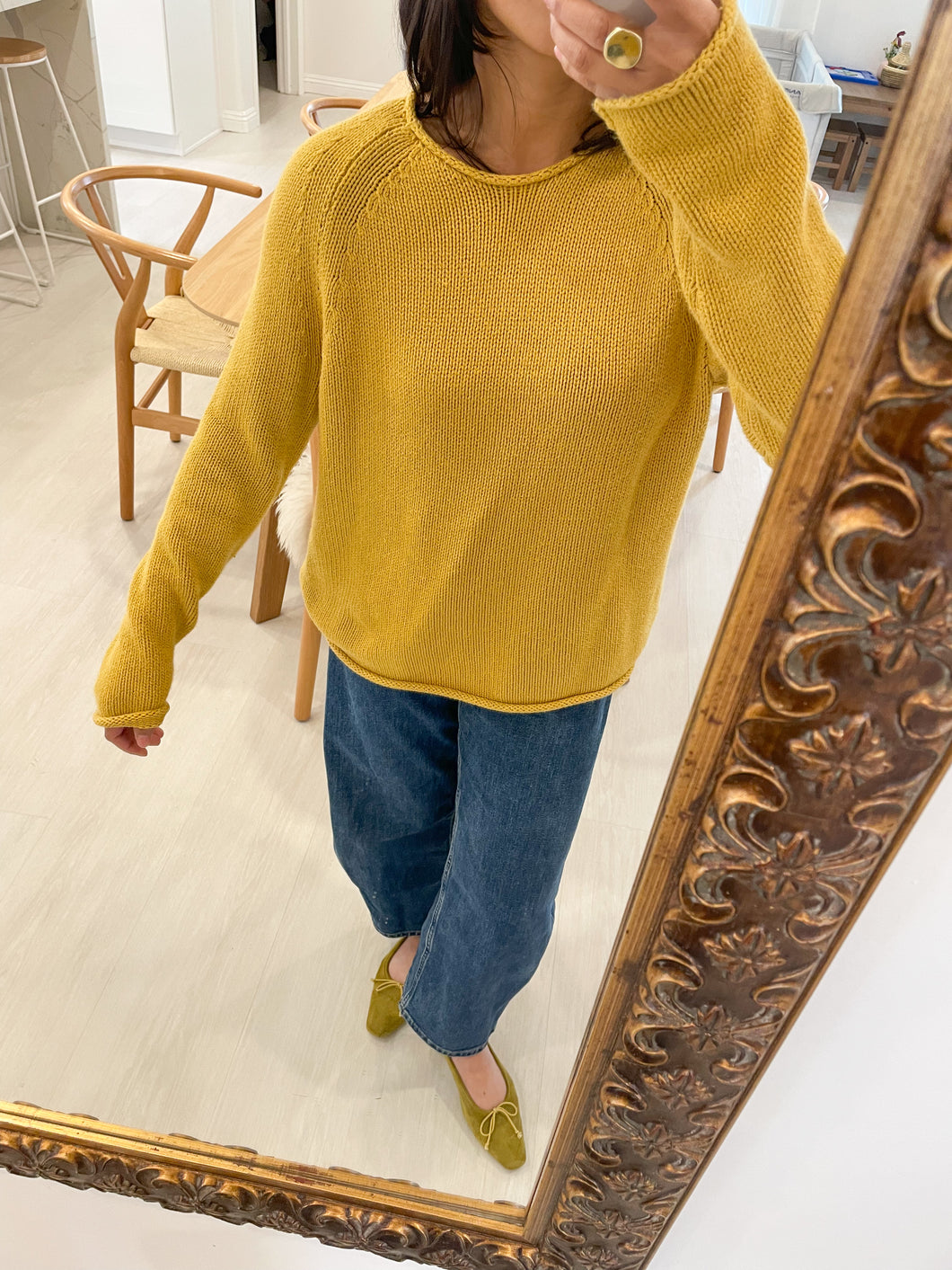 Mustard Rolled Neck Sweater