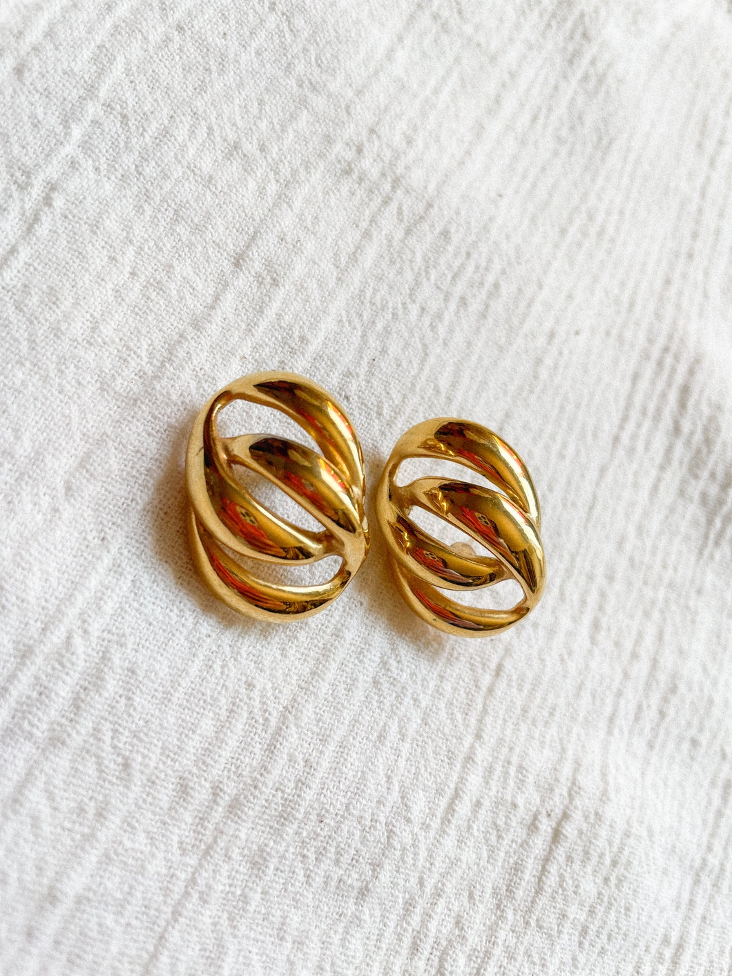 Gold Chain Stud Earrings