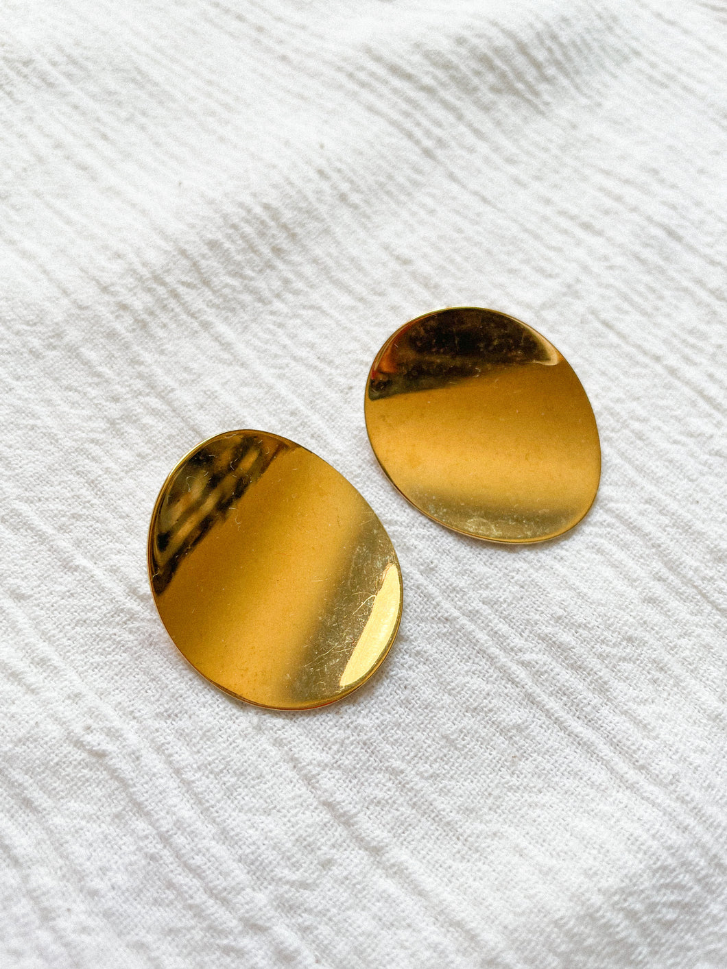 Curved Gold Statement Earrings